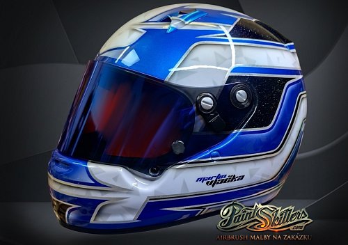 Modrá motokárová přilba